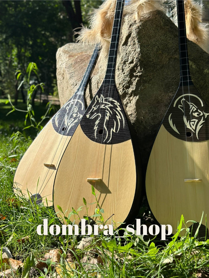 Kurt desenli yarı profesyonel dombra - Kazak dombrası fiyatları dombrashop
