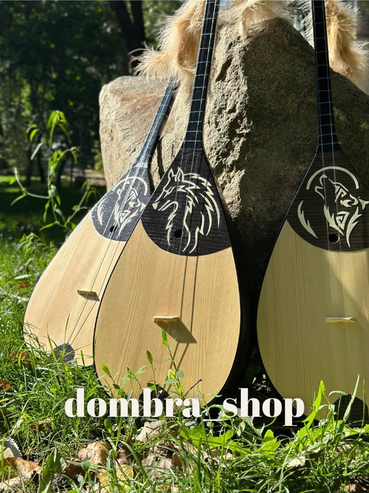 Kurt desenli yarı profesyonel dombra - Kazak dombrası fiyatları dombrashop